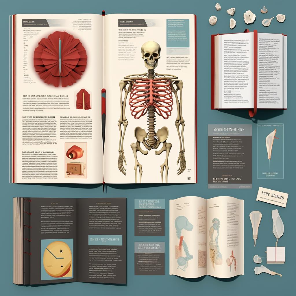 Anatomy book and study materials