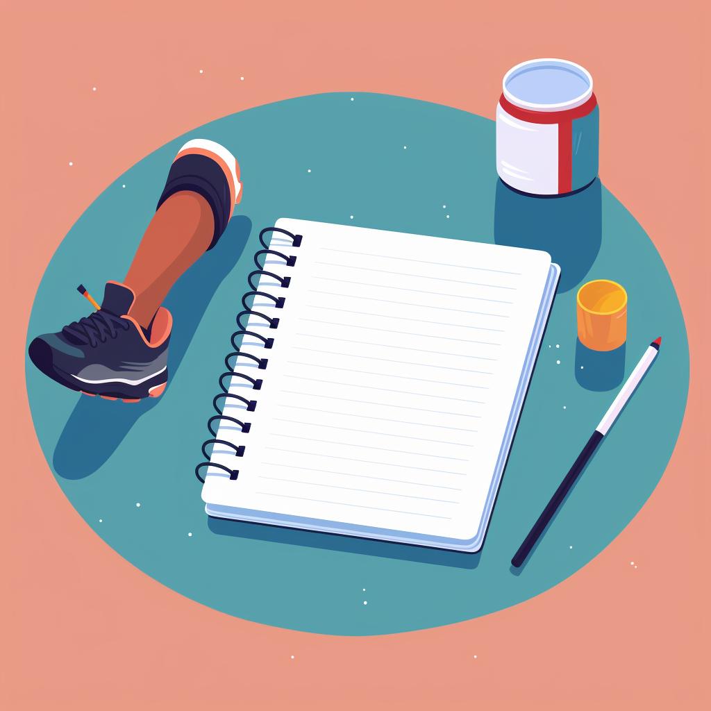 Person writing in a workout journal