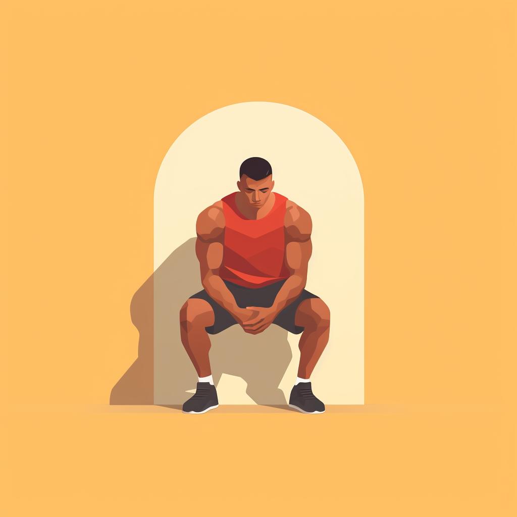 Person doing a wall squat